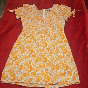 Francesca's Collections Orange Floral Mini Dress